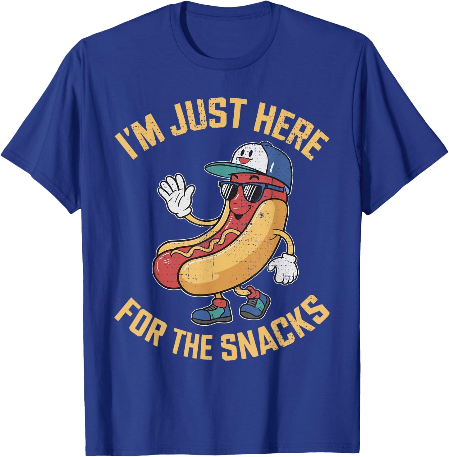 Funny I'm Just Here For The Snacks Football T-Shirt - T-Shirt | Royal