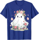 Women Halloween Shirt Floral Ghost Halloween Costume T-Shirt - T-Shirt | Royal