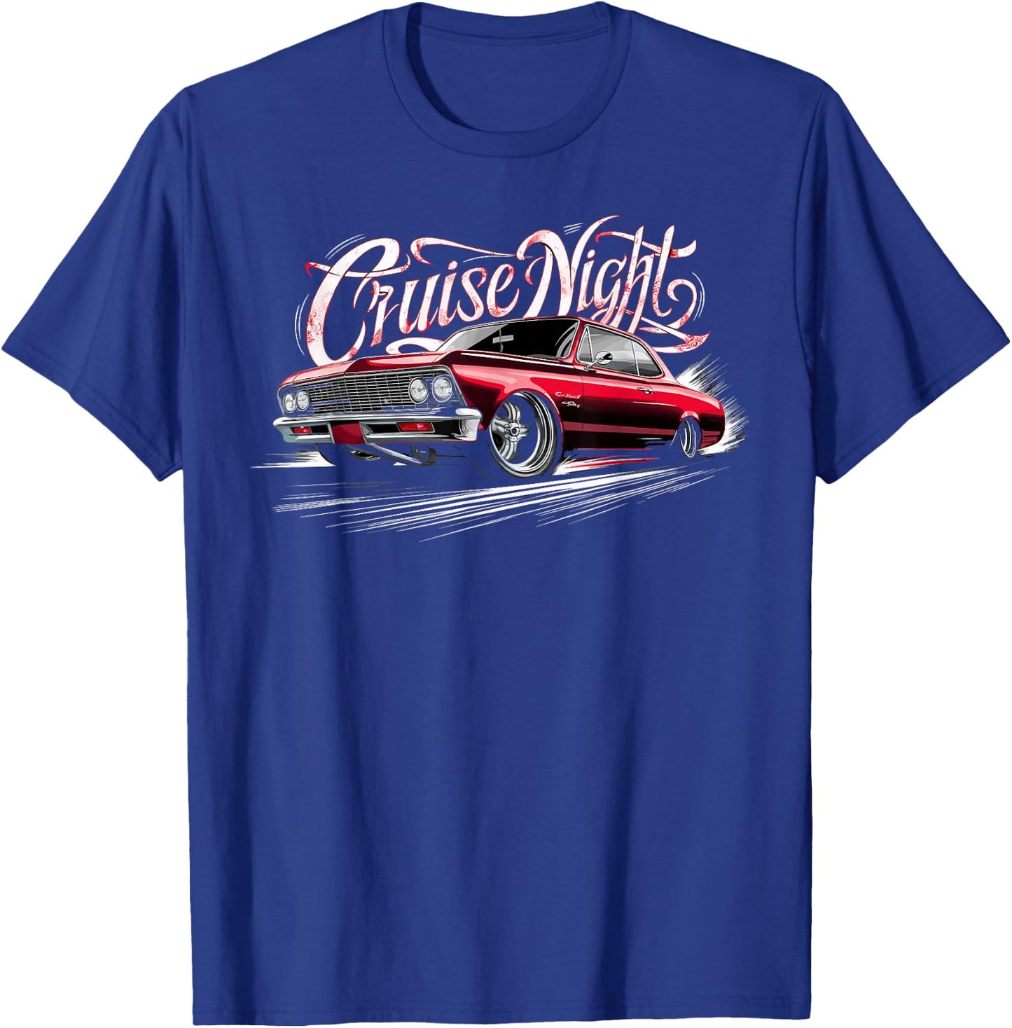 Cruise Night Low Rider Cholo Mexican Cali Car Men and Women T-Shirt - T-Shirt | Royal