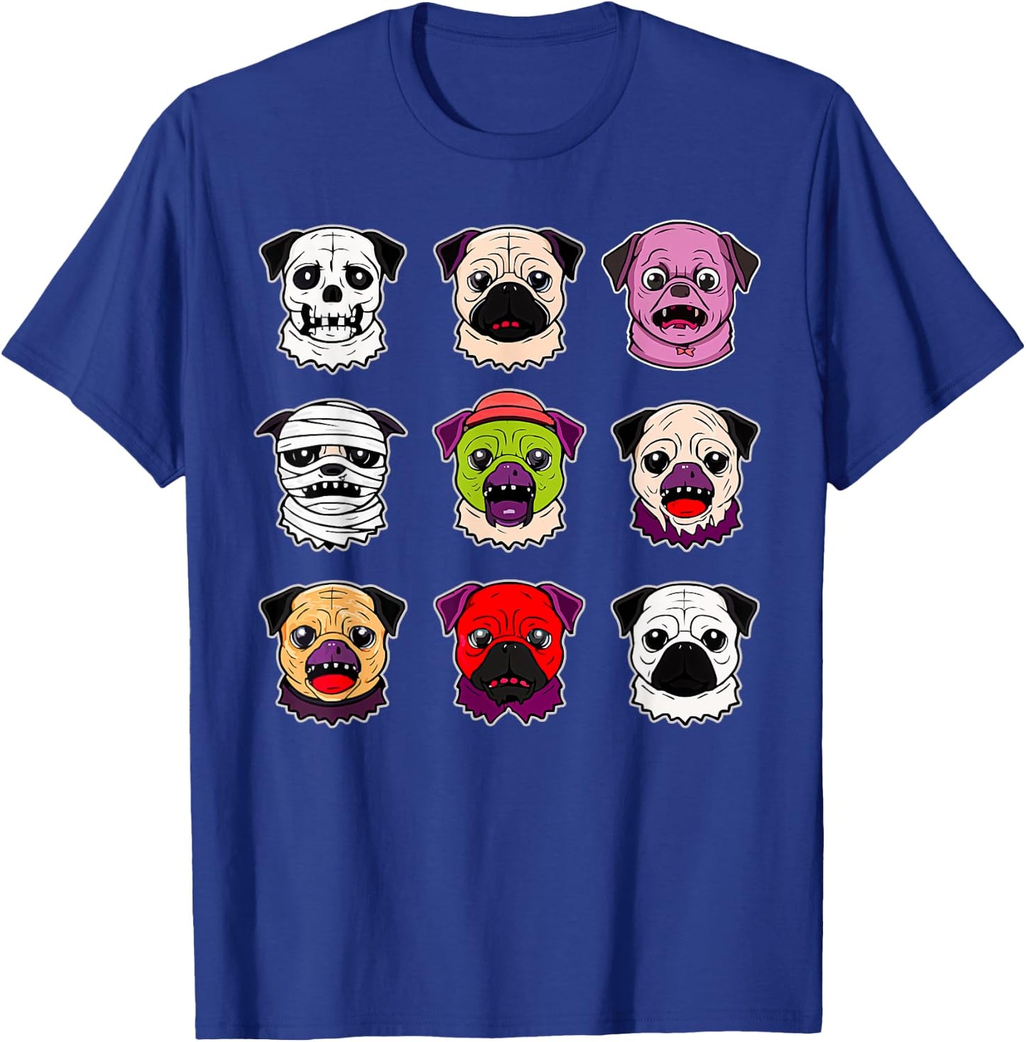 Pug Halloween Costume Spooky Ghost Pumpkin Pug Halloween T-Shirt - T-Shirt | Royal