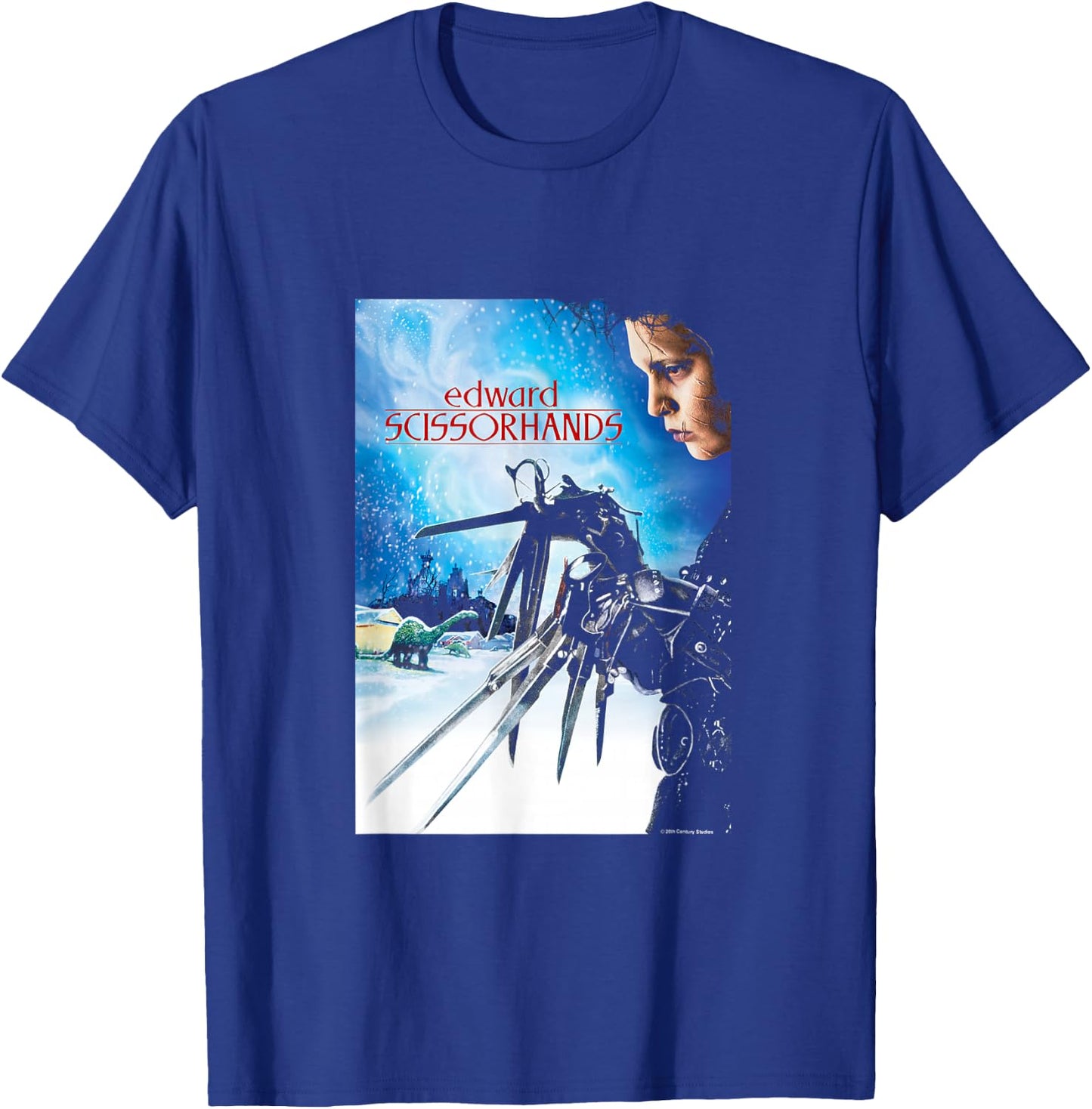 Edward Scissorhands Iconic Vintage Big Chest Movie Poster T-Shirt - T-Shirt | Royal