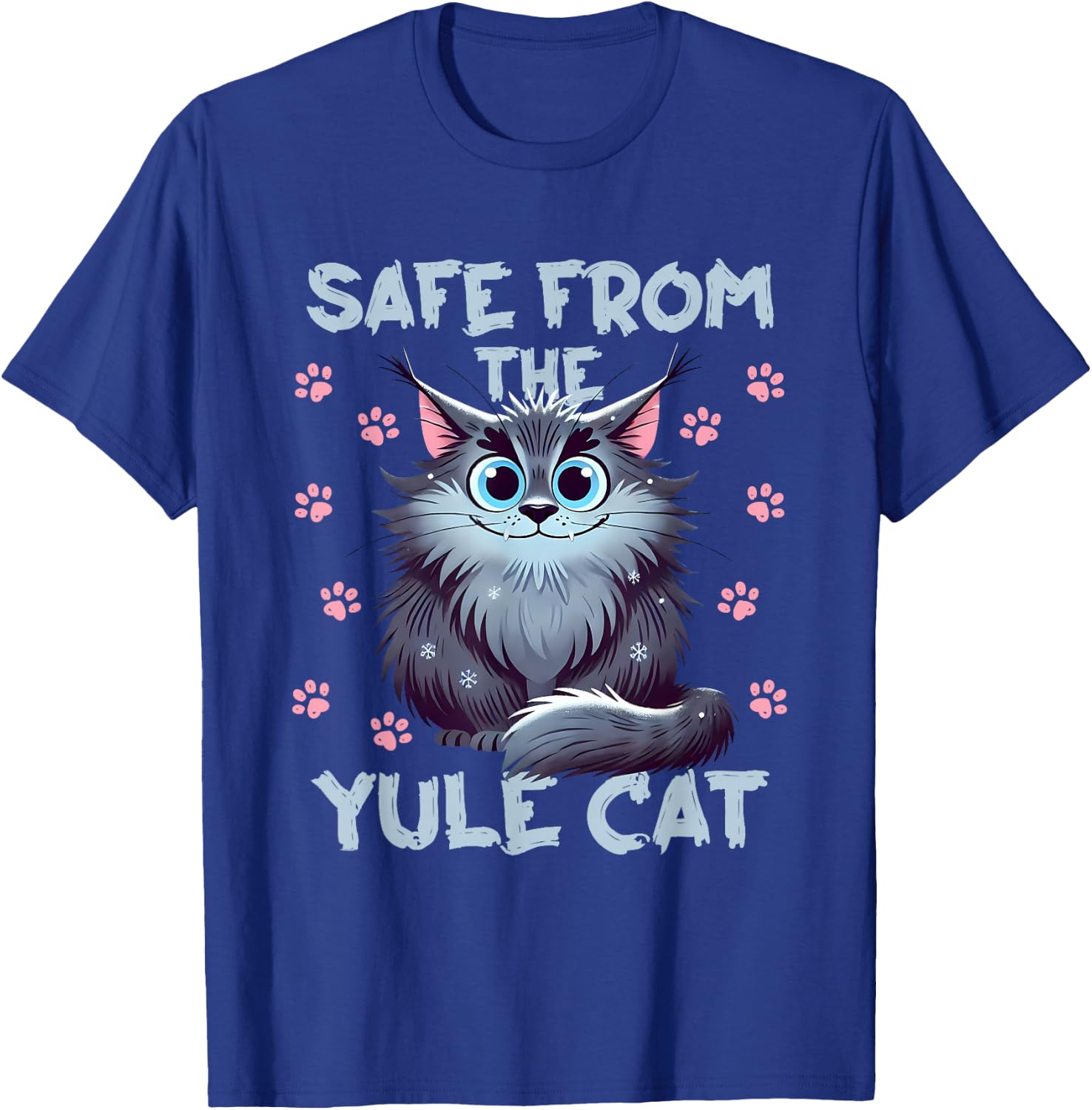 Safe From the Yule Cat Jolakotturinn Icelanic Folklore Women Kids T-Shirt - T-Shirt | Royal