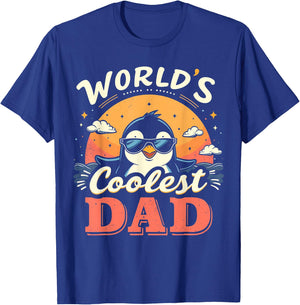 World's Coolest Dad Penguin Dad Penguin T-Shirt - T-Shirt | Royal