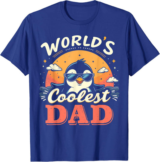 World's Coolest Dad Penguin Dad Penguin T-Shirt - T-Shirt | Royal