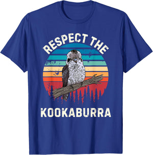 Retro Respect The Kookaburra Bird Vintage Kookaburra Lover T-Shirt - T-Shirt | Royal