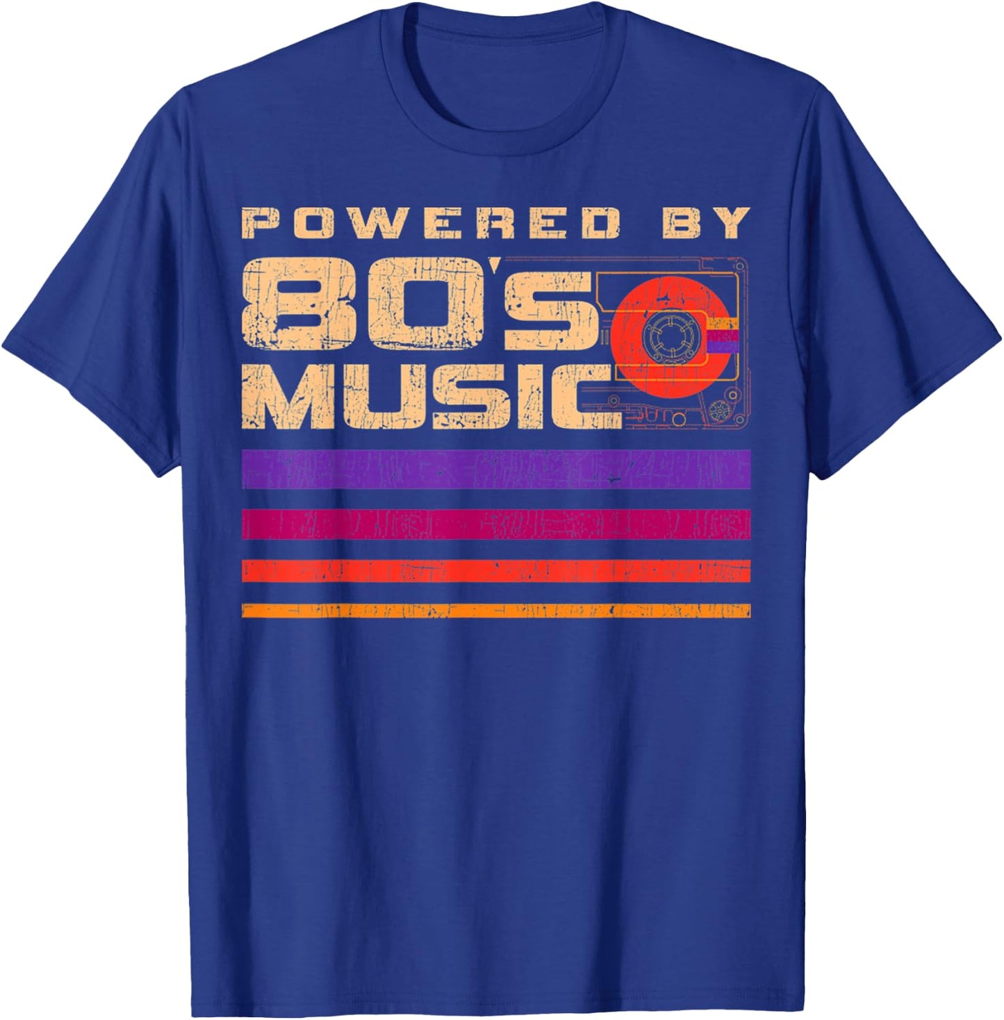 Retro Vintage Distressed 80's Music Rock Lovers T-Shirt - T-Shirt | Royal