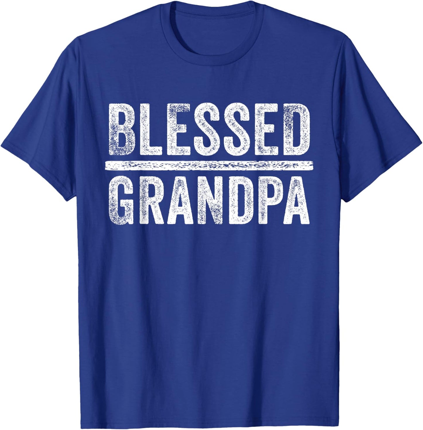 Blessed Grandpa Dad Granddad Father's Day Funny Vintage T-Shirt - T-Shirt | Royal