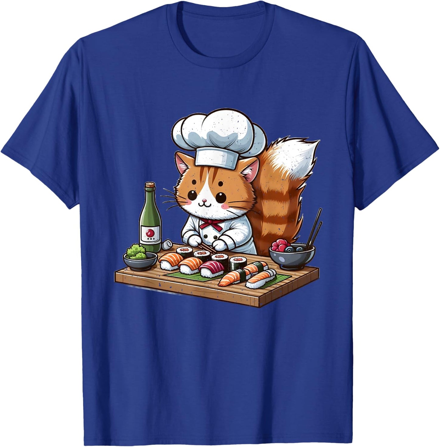 Cat Chef Making Sushi T-Shirt - T-Shirt | Royal