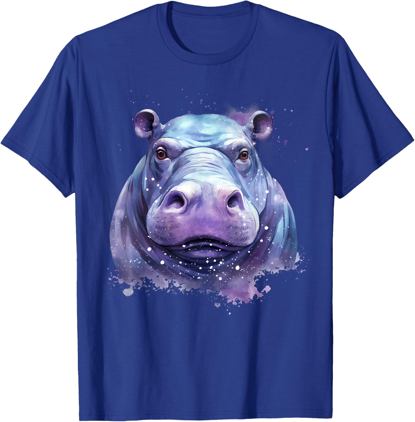 Hippo Portrait Wildlife Colourful Animal Print Hippopotamus T-Shirt - T-Shirt | Royal