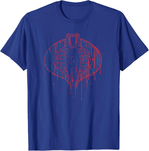 G.I. Joe A Real American Hero Cobra Outline Dripping Logo T-Shirt - T-Shirt | Royal