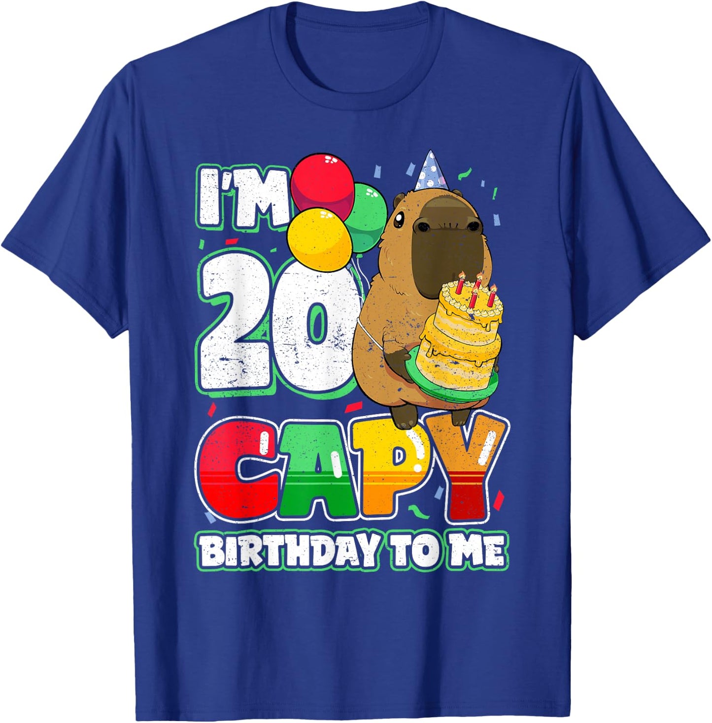 20 Years Capy Birthday to me 20th Birthday Capybara T-Shirt - T-Shirt | Royal