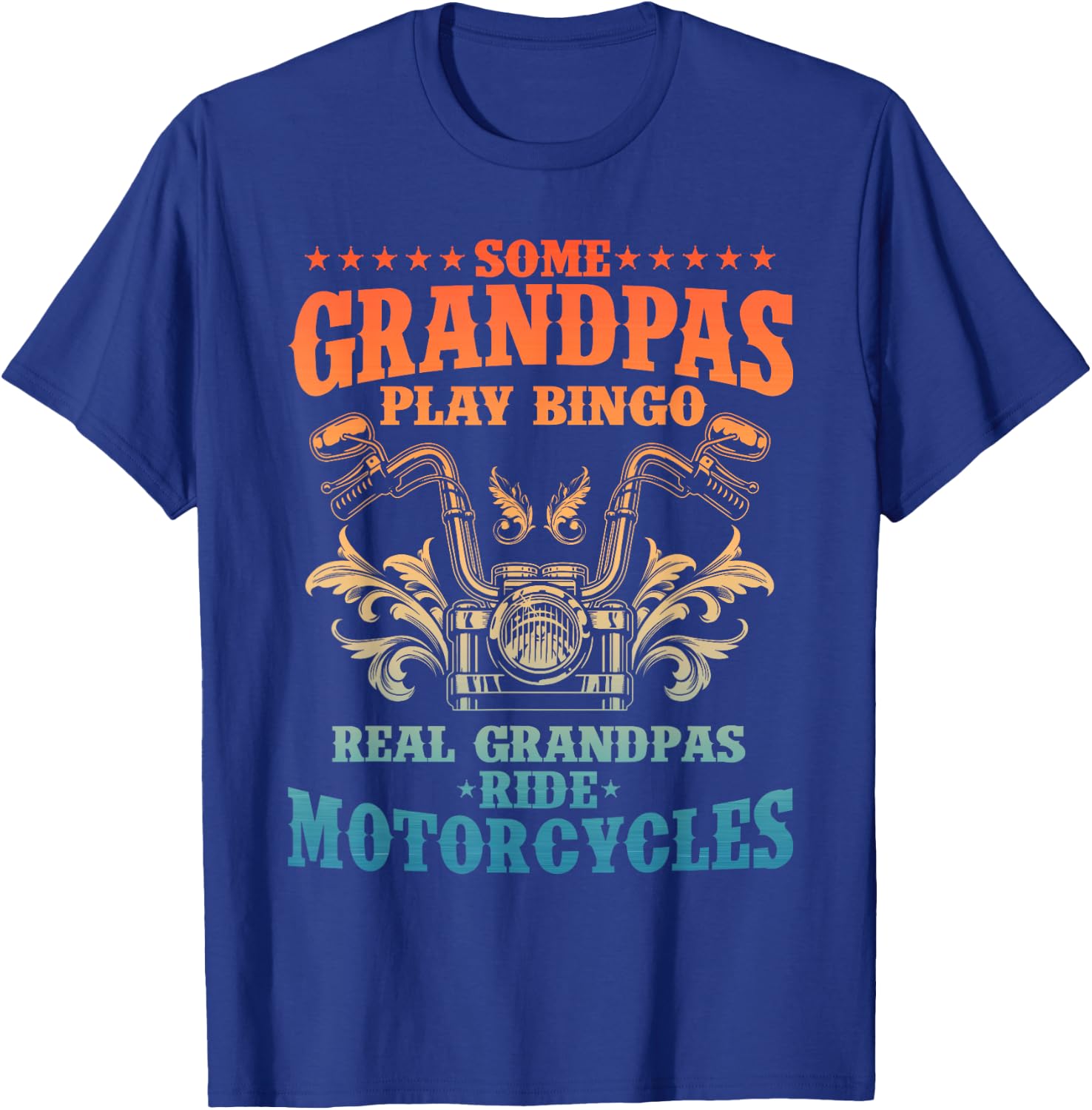 Cool Grandpa Motorcycle Design Biker Motorbike Lover T-Shirt - T-Shirt | Royal
