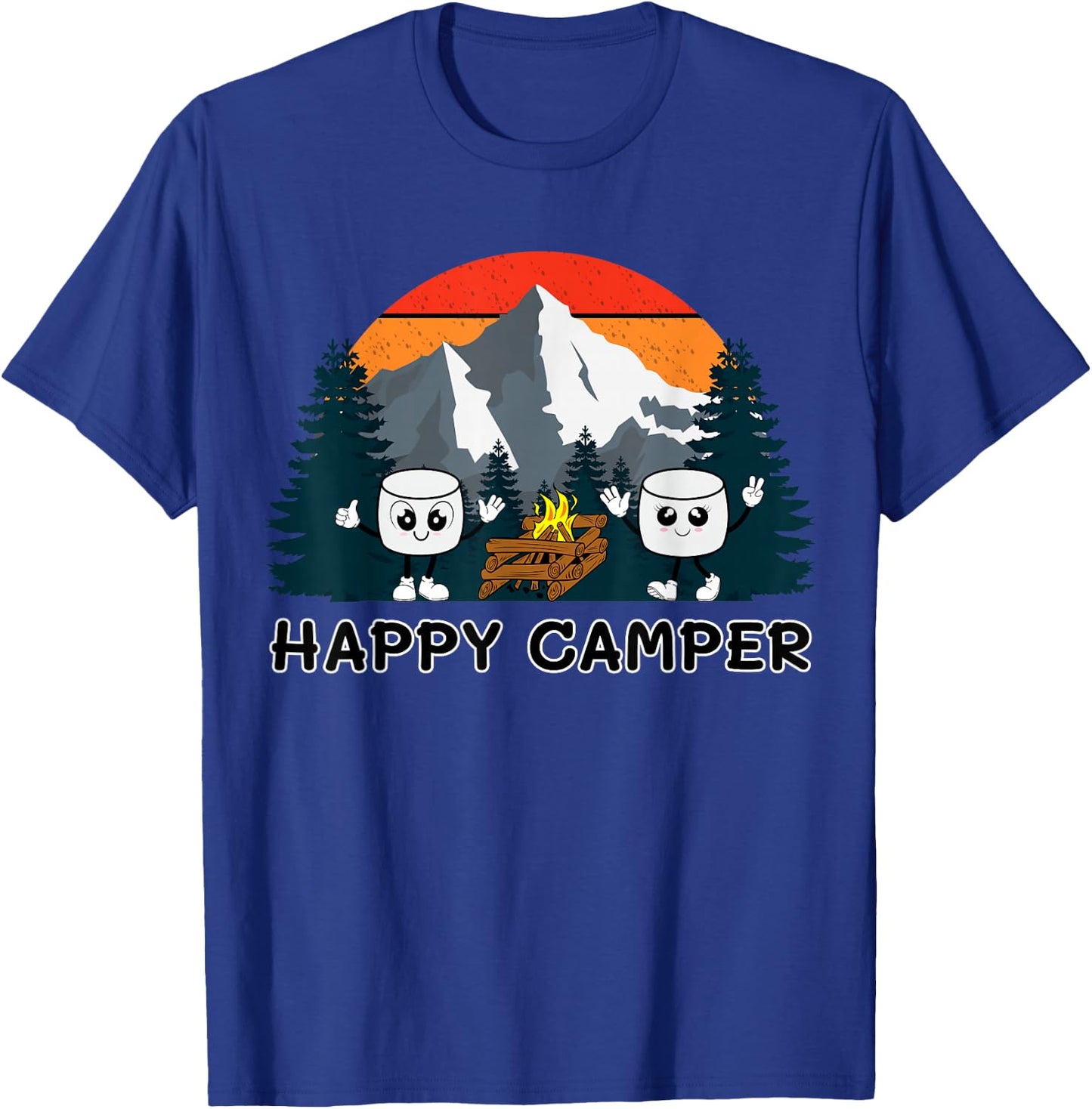 Happy Marshmallow Camper Baby Toddler Kids Cute Marshmallow T-Shirt - T-Shirt | Royal