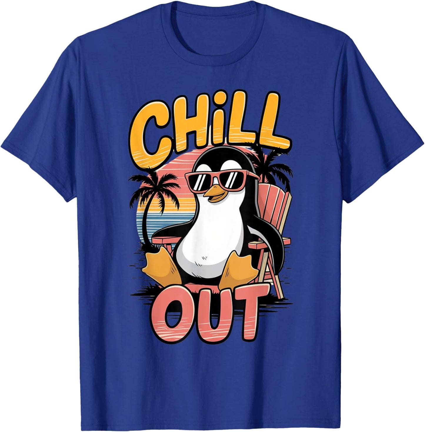 Chill Out Penguin T-Shirt - T-Shirt | Royal
