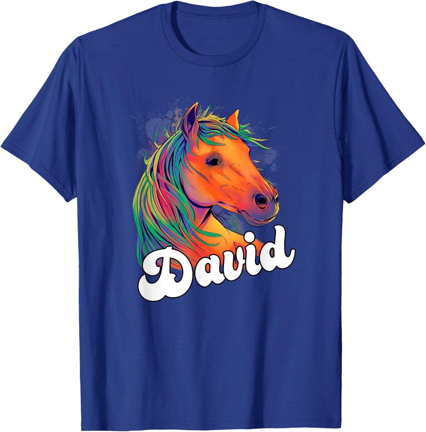 DAVID - Cute Boy Name with beautiful Horse T-Shirt - T-Shirt | Royal