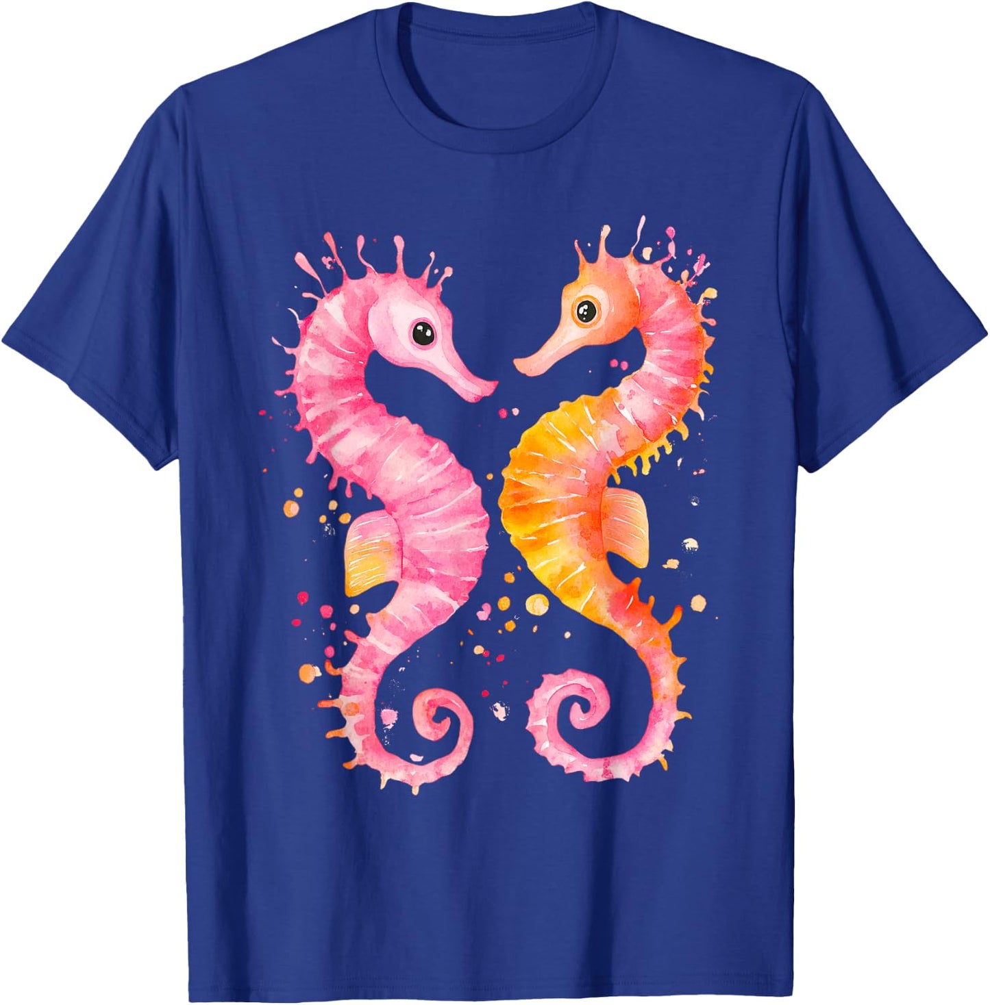 Seahorse Coral Starfish Nautical Art Seahorse lovers T-Shirt - T-Shirt | Royal