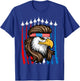 4th Of July Patriotic Bald Eagle Fighter Jet Merica USA Flag T-Shirt - T-Shirt | Royal