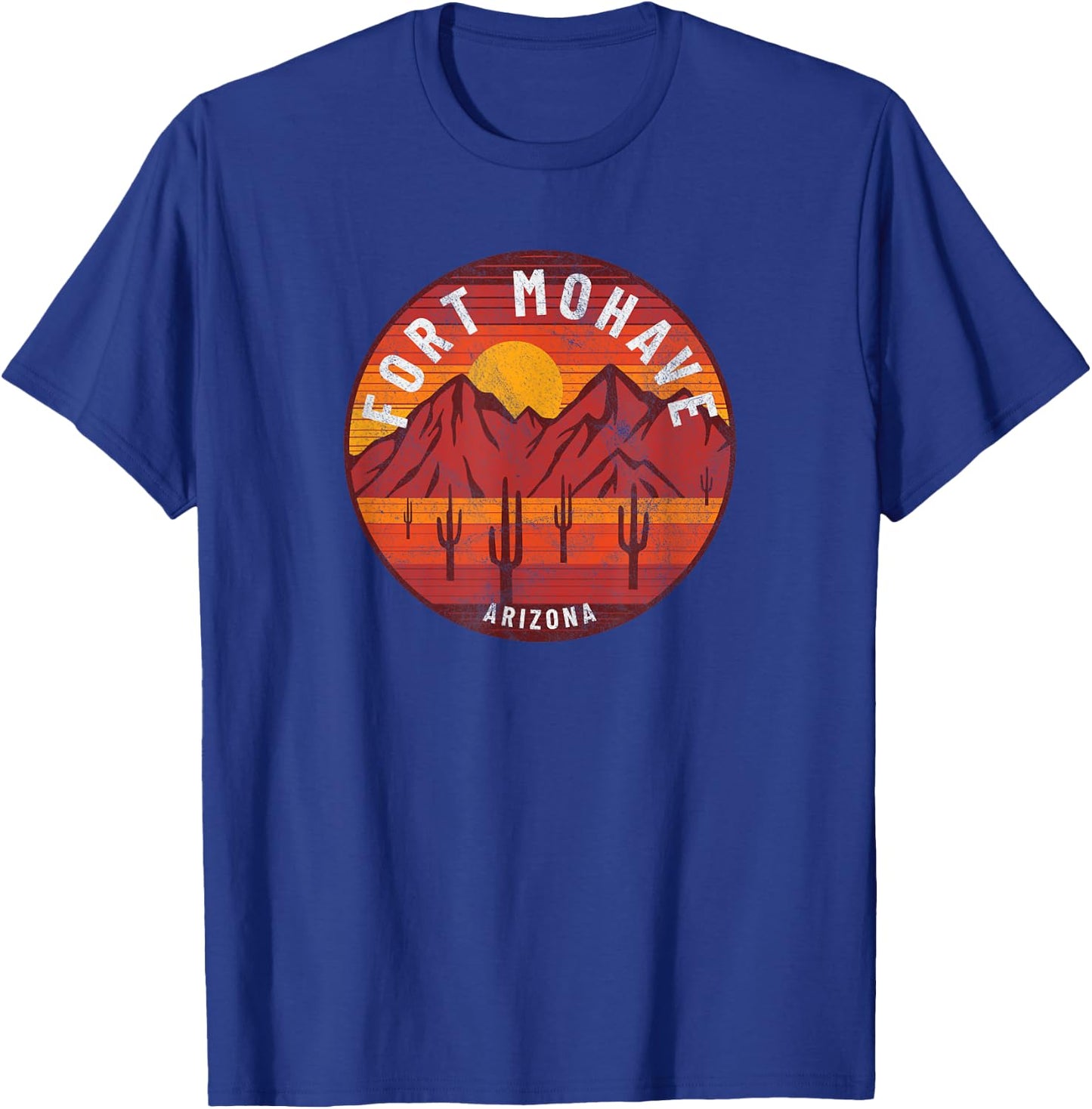 Fort Mohave Arizona Vintage Cactus Sunset Desert Landscape T-Shirt - T-Shirt | Royal