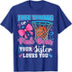 Free Throws or Pink Bows Sister Loves You Baby Gender Reveal T-Shirt - T-Shirt | Royal