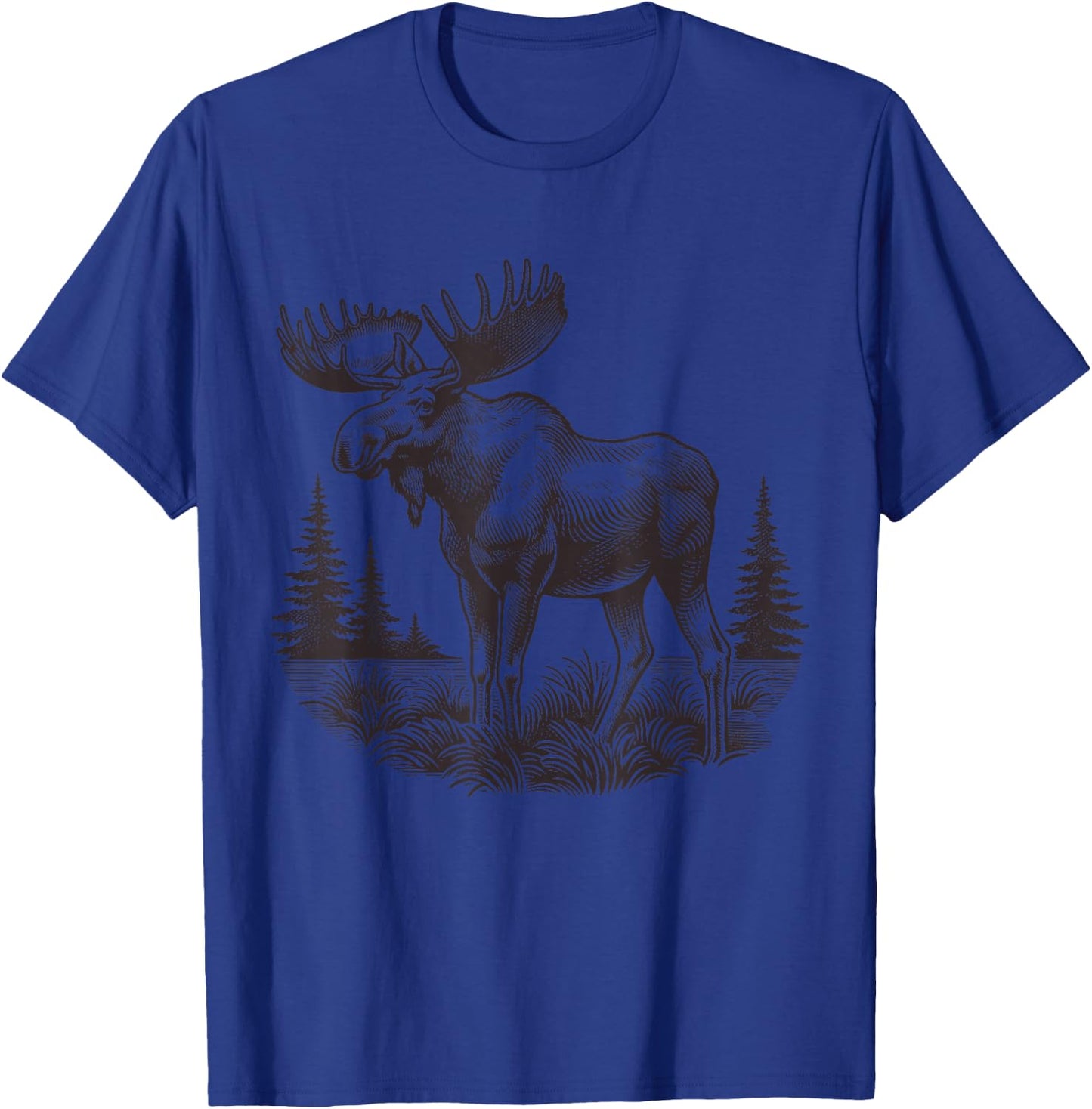 Moose Animal Vintage Moose T-Shirt - T-Shirt | Royal