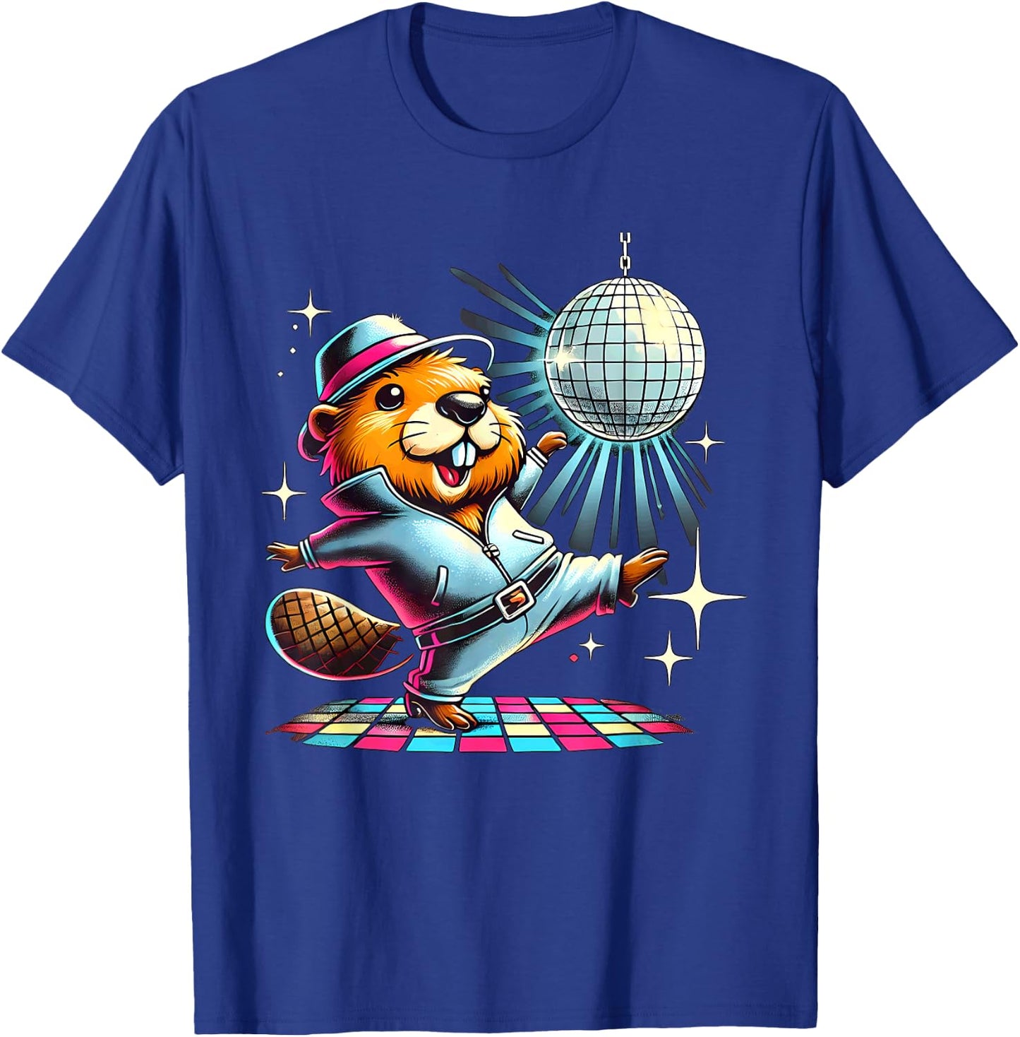 Aesthetic Beaver Dancing Disco T-Shirt - T-Shirt | Royal
