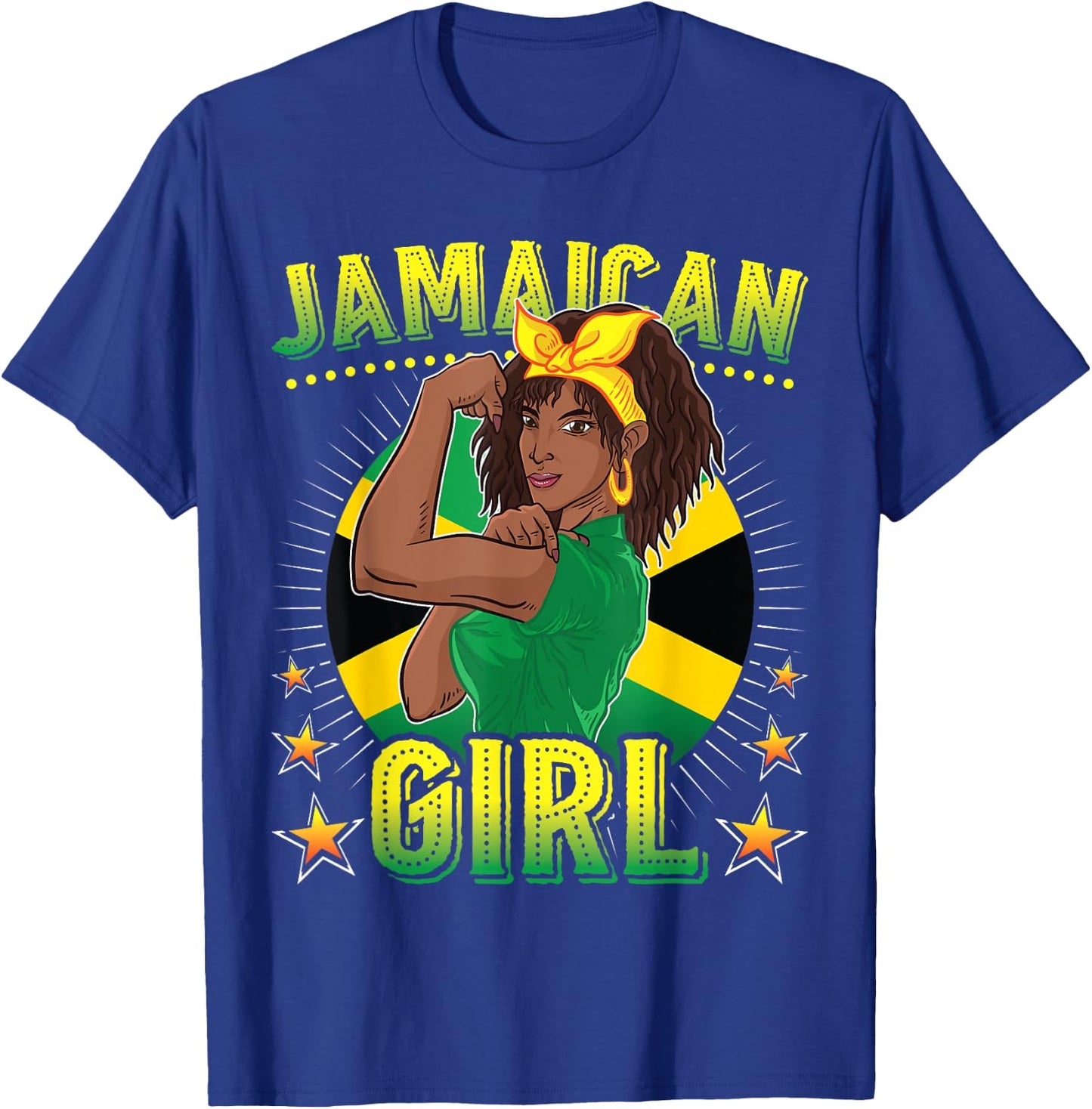 Jamaican Girl Queen Empress Rastafari Reggae Jamaica Flag T-Shirt - T-Shirt | Royal