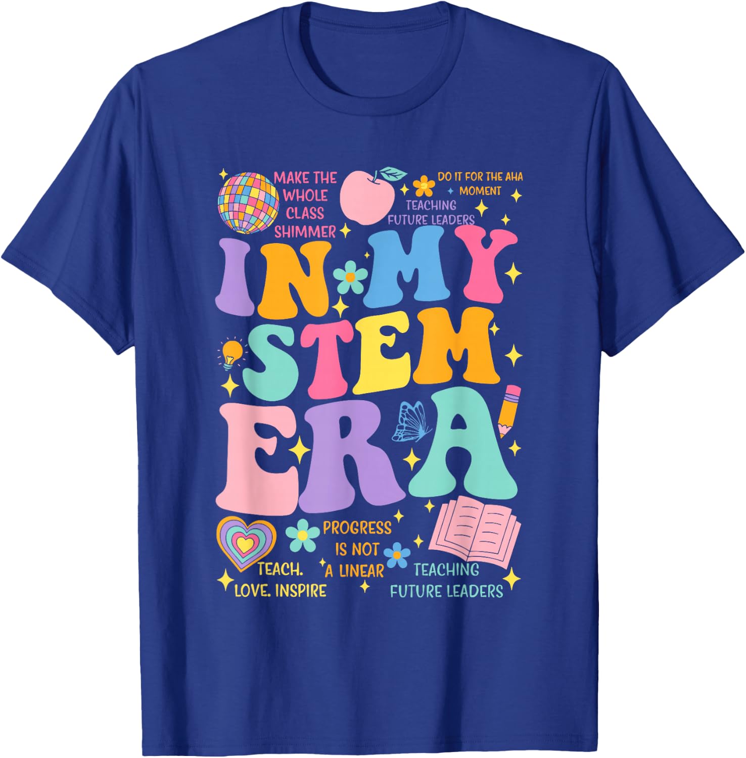 In My Stem Era Science Teacher Back To School Groovy T-Shirt - T-Shirt | Royal