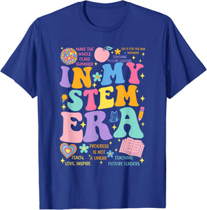In My Stem Era Science Teacher Back To School Groovy T-Shirt - T-Shirt | Royal