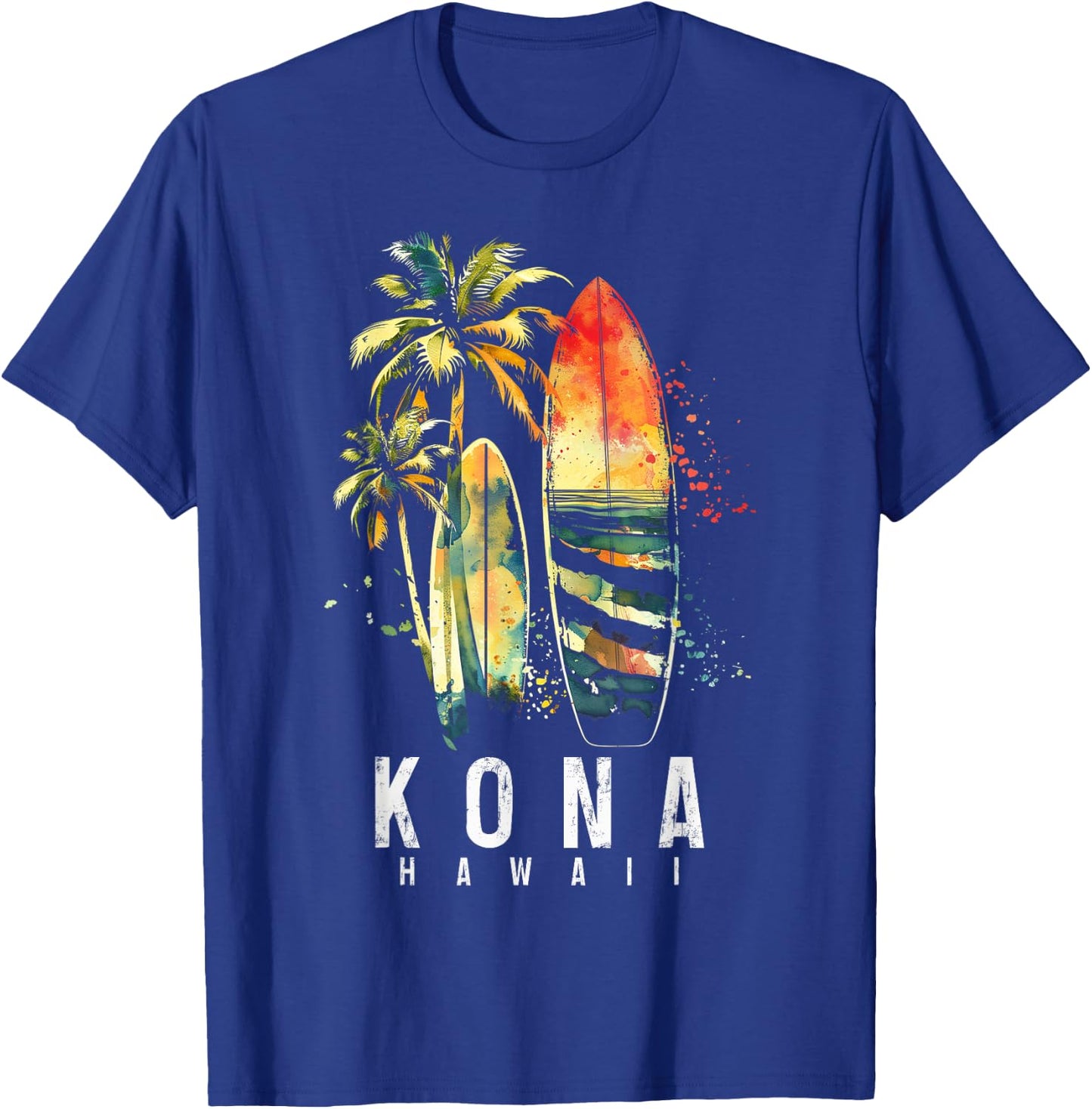 Kona Hawaii Hawaiian Surf Vintage Surfing Surfer T-Shirt - T-Shirt | Royal