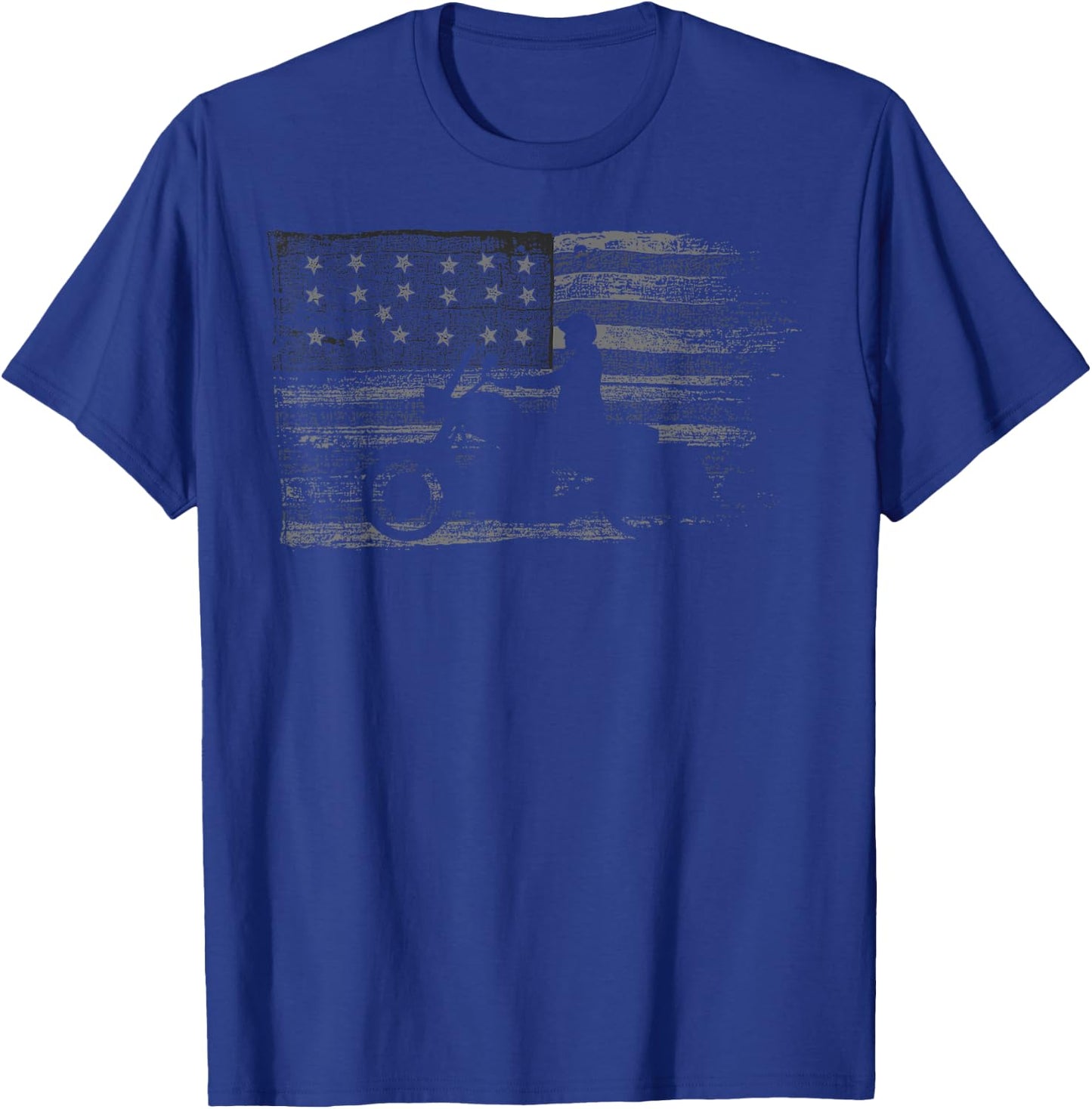 American Flag Motorcycle Biker Chopper T-Shirt - T-Shirt | Royal