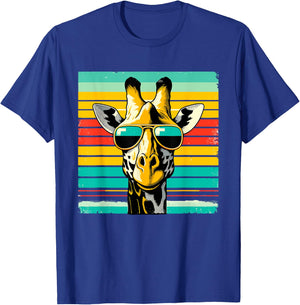 Cool Retro Giraffe Sunglasses T-Shirt - T-Shirt | Royal
