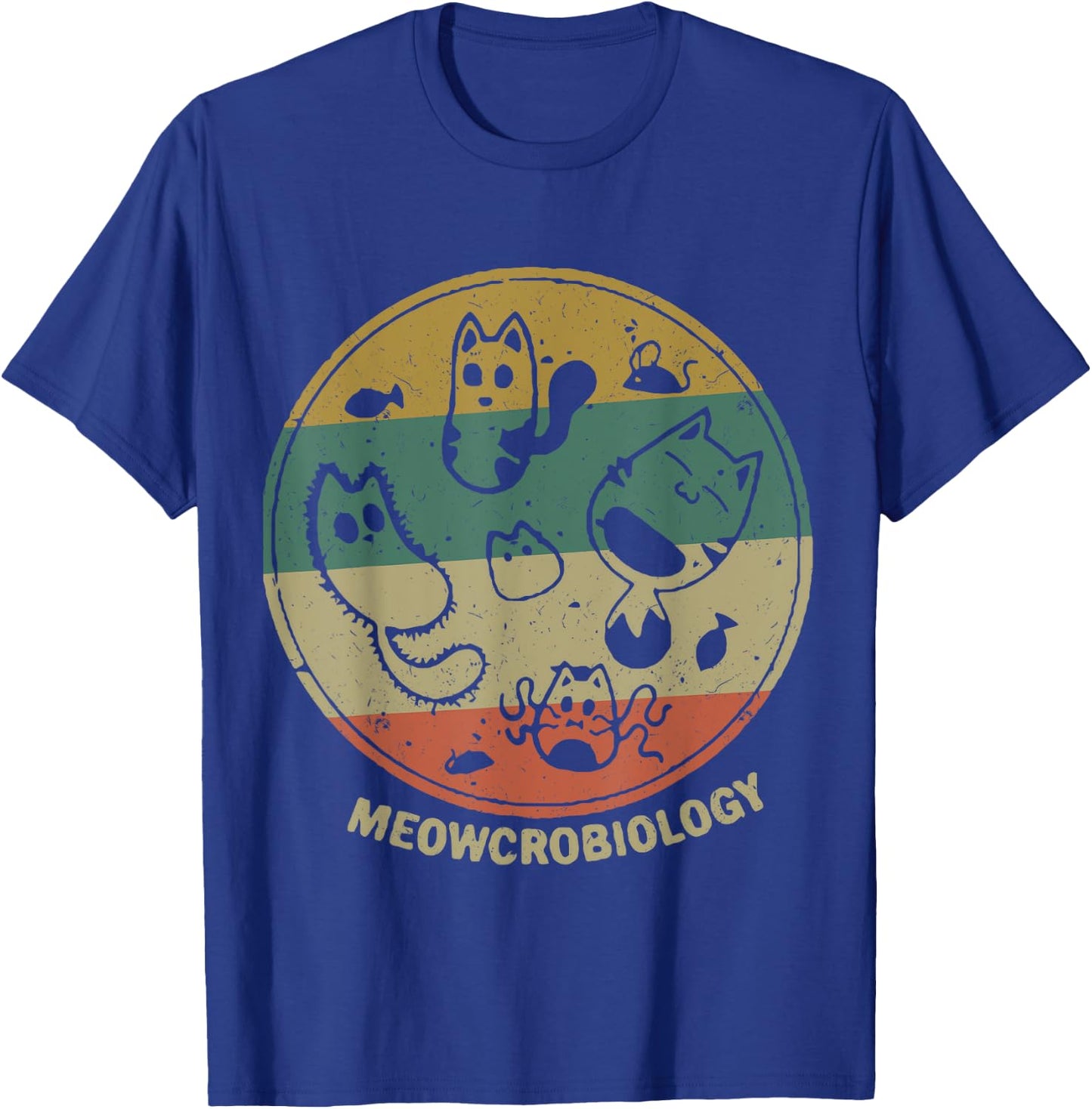 Meowcrobiology Microbiology Science Funny Cat Lover T-Shirt - T-Shirt | Royal