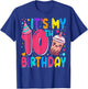 It's My 10th Birthday Bubble Boba Tea Party 10 Year Old Girl T-Shirt - T-Shirt | Royal