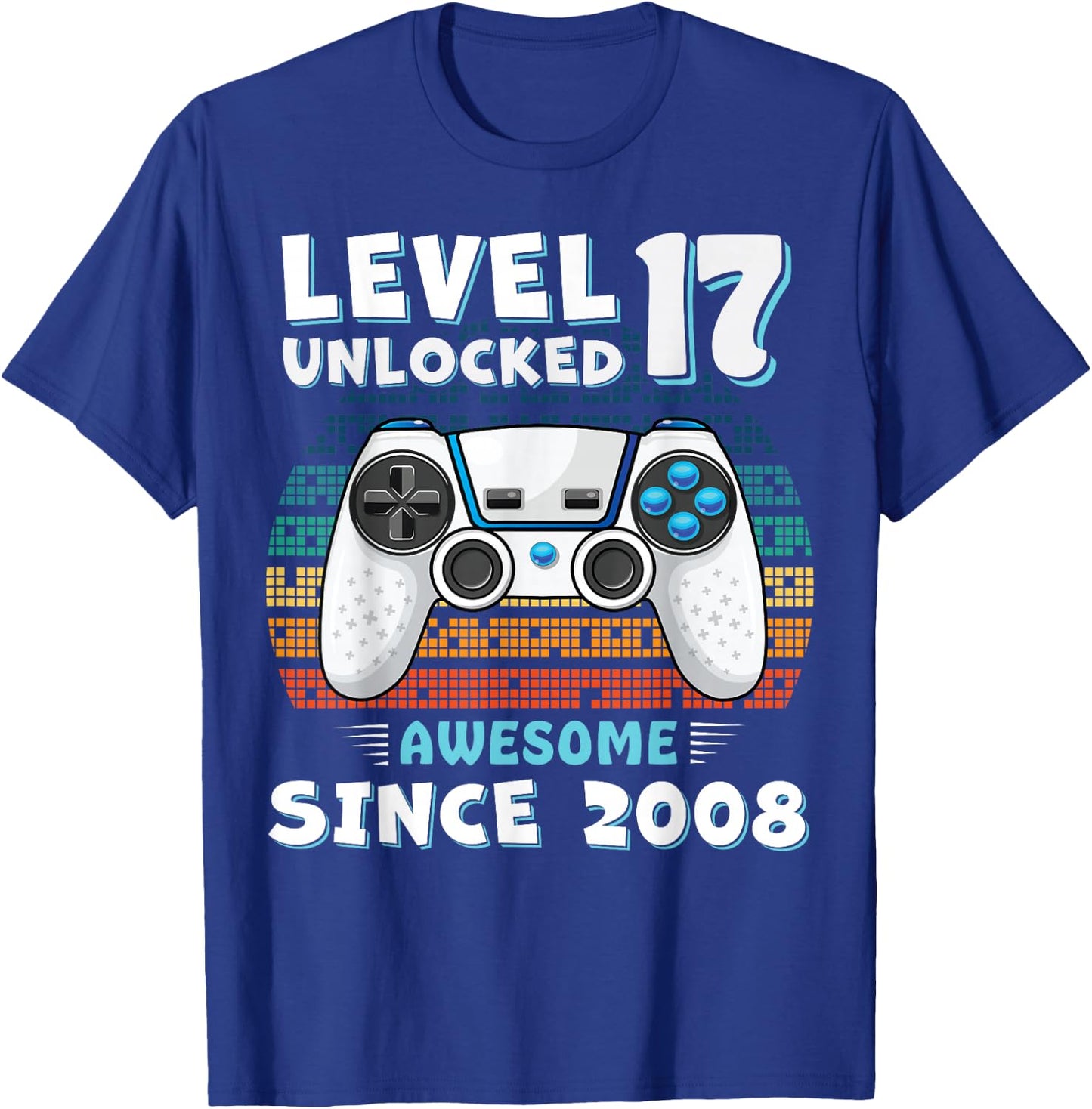 17 Year Old BDay Decorations Men Boy 17yr 2008 17th Birthday T-Shirt - T-Shirt | Royal