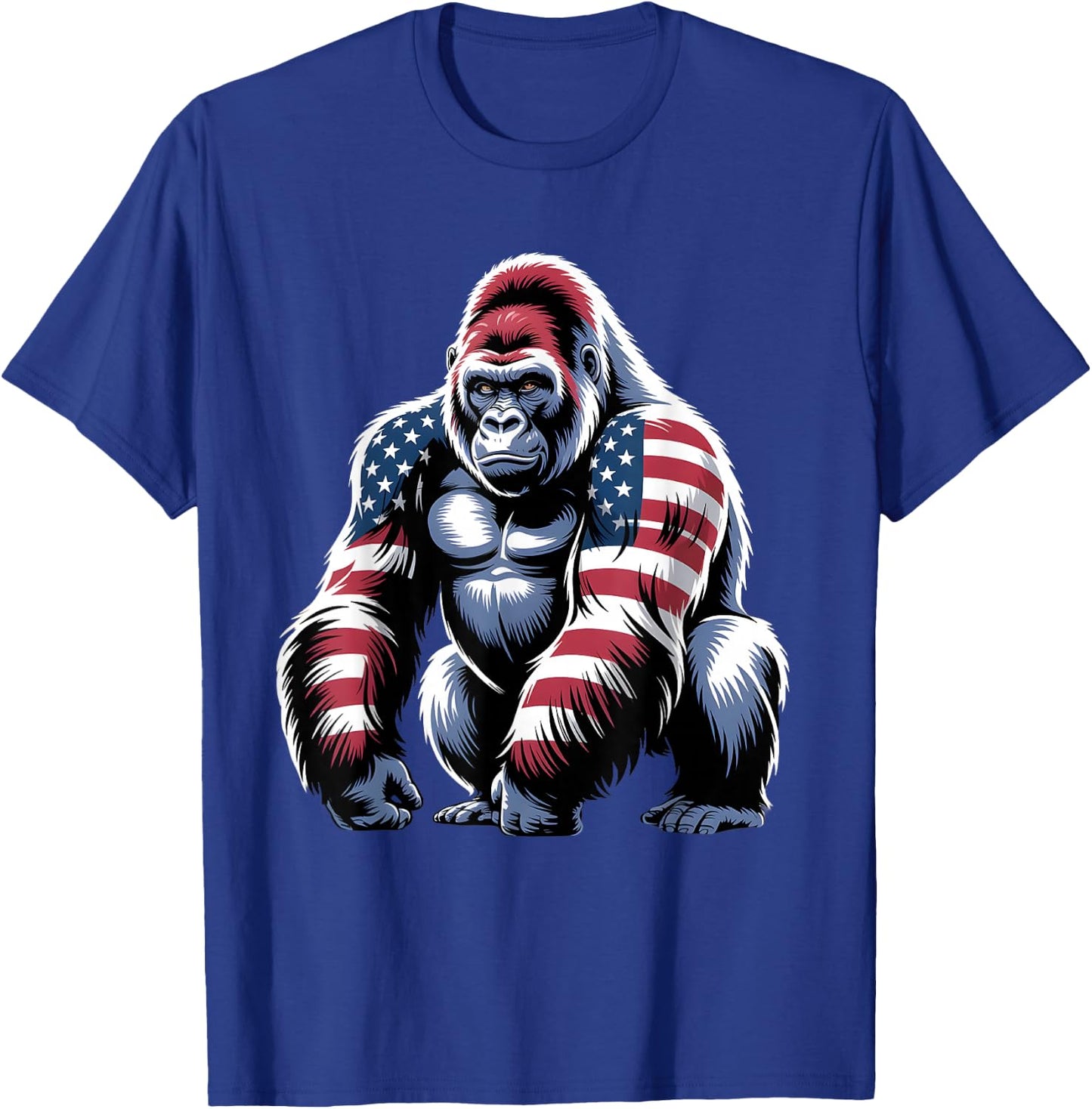 4th Of July Gorilla Lover USA American Flag Patriotic Funny T-Shirt - T-Shirt | Royal
