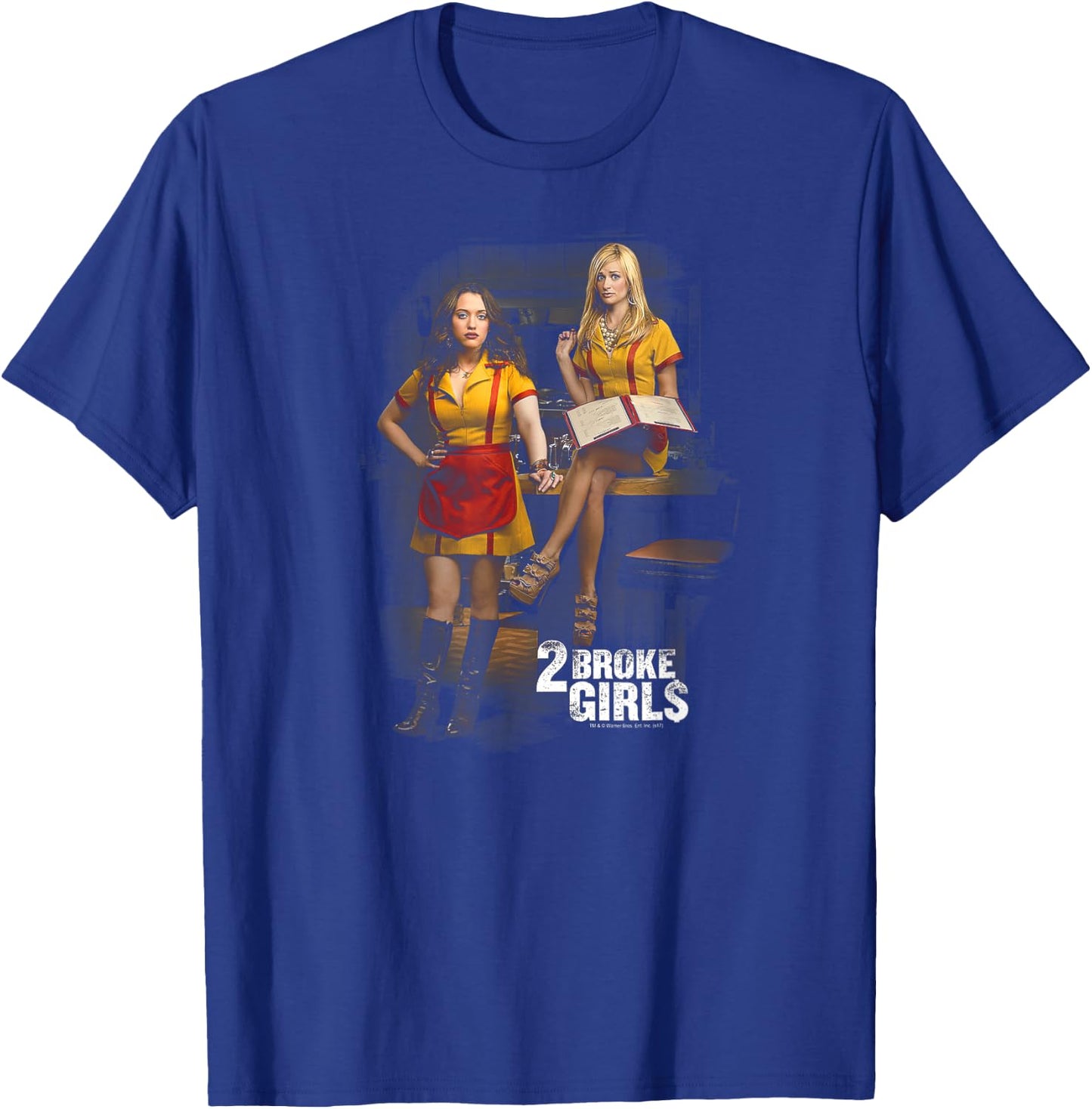 2 Broke Girls Max & Caroline T-Shirt - T-Shirt | Royal
