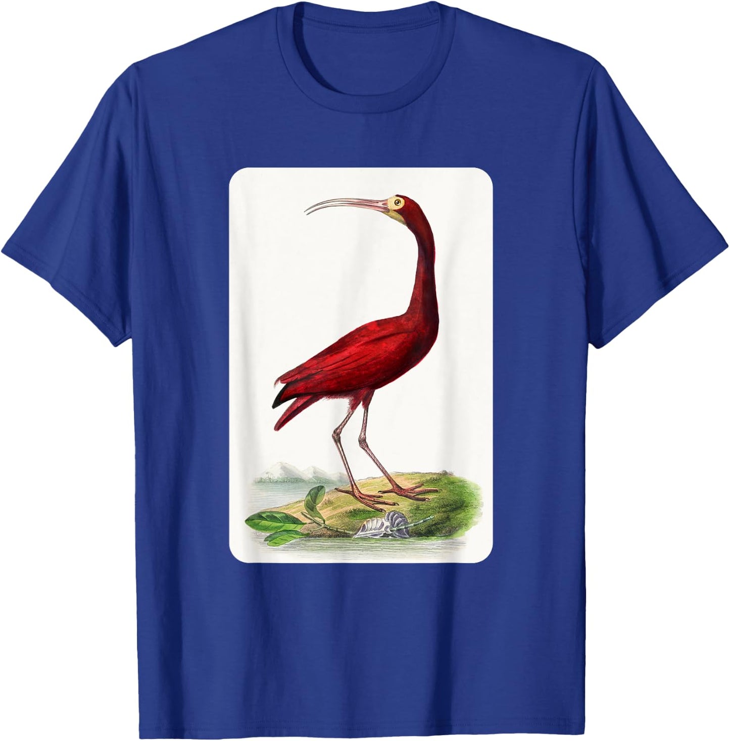 Vintage Scarlet Ibis Bird Illustration Animal Lover T-Shirt - T-Shirt | Royal