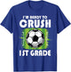 Back to School First Day of 1st Grade Soccer Boys Kids T-Shirt - T-Shirt | Royal