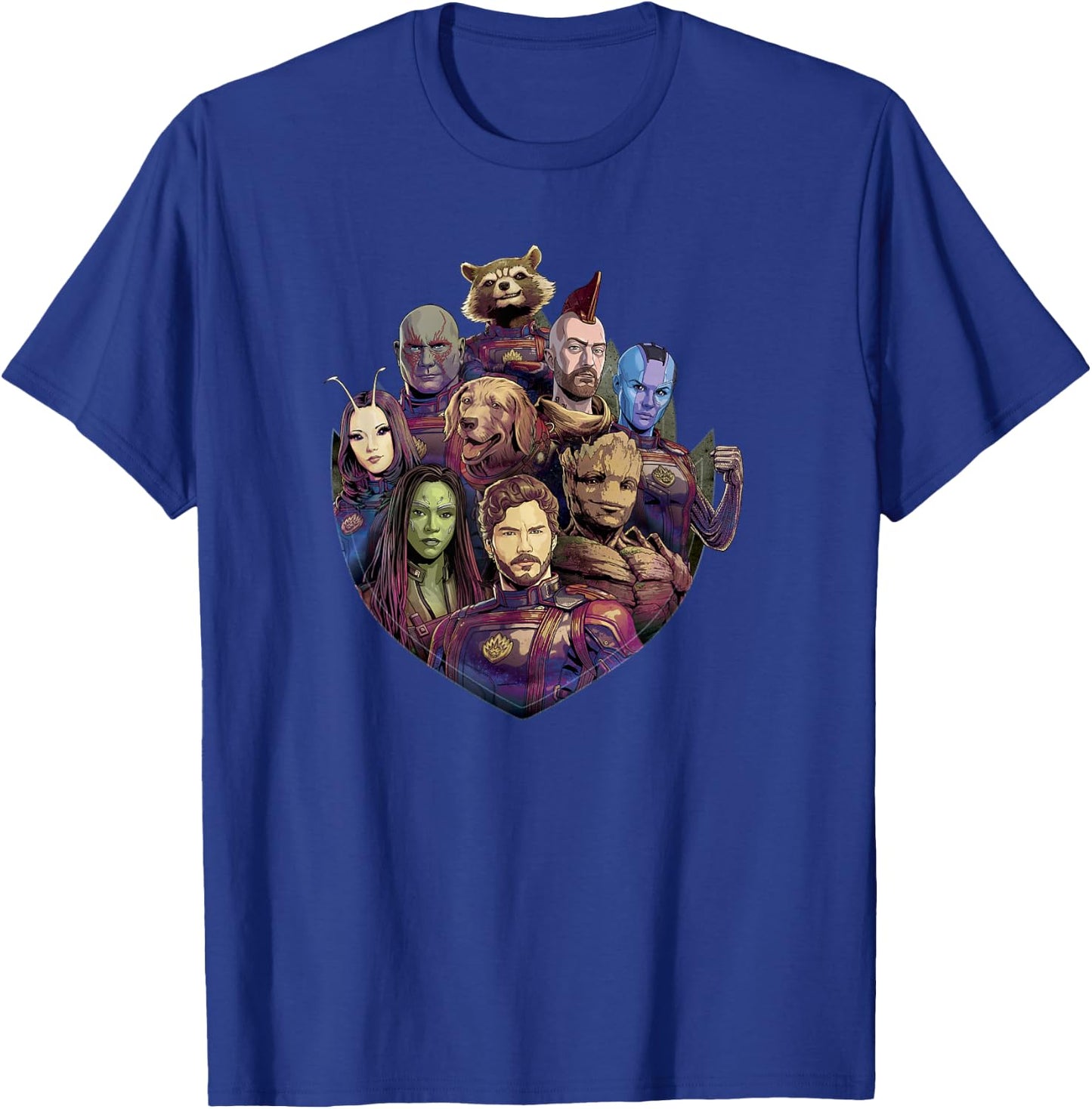 Marvel Guardians of the Galaxy Vol. 3 Badge Fill Group Shot T-Shirt - T-Shirt | Royal