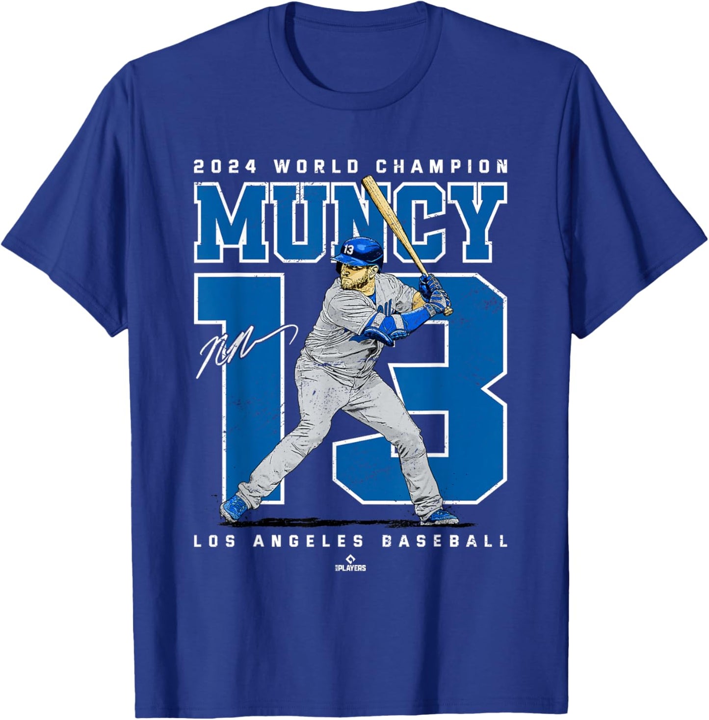 Player Number 2024 World Champion Max Muncy Los Angeles T-Shirt - T-Shirt | Royal