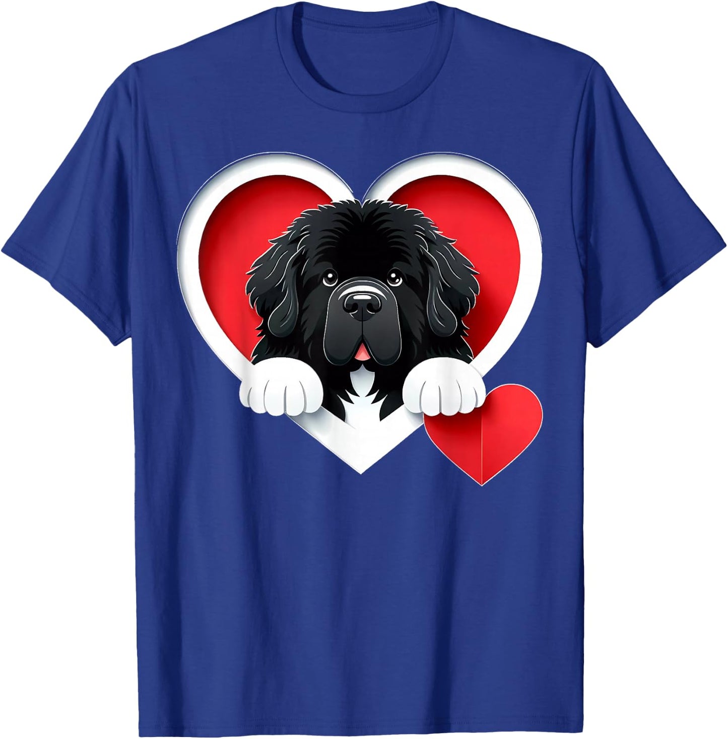 Newfoundland Dog Heart Cute Newfie Puppy T-Shirt - T-Shirt | Royal