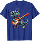 Triceratops Dinosaur Playing Guitar Musician Music T-Shirt - T-Shirt | Royal
