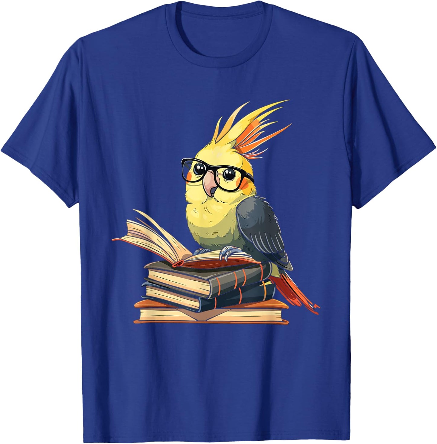 Cockatiel Reading Book Librarian Library T-Shirt - T-Shirt | Royal