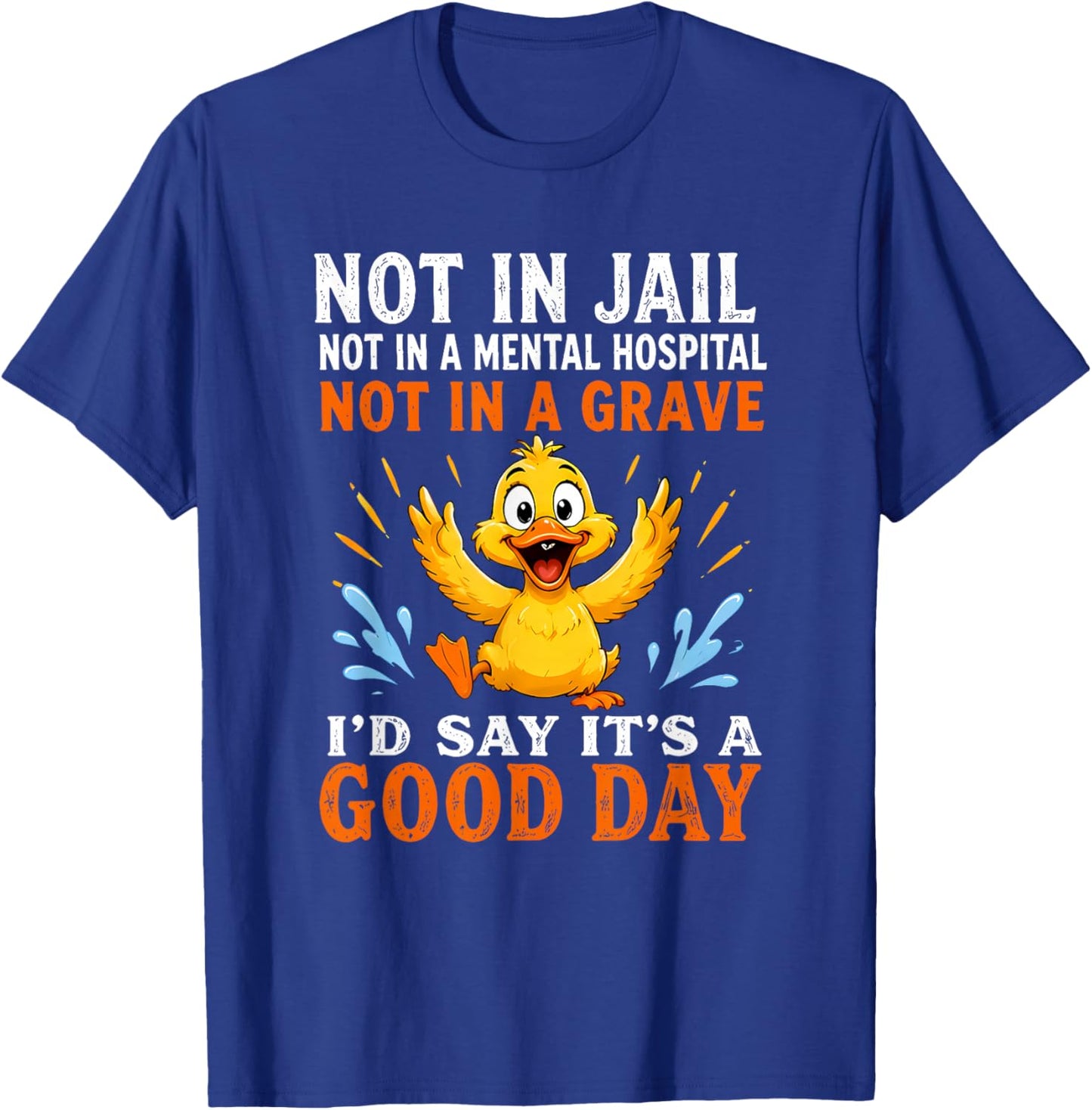 Not in Jail Not in A Mental Hospital Not in A Grave I'd Say T-Shirt - T-Shirt | Royal