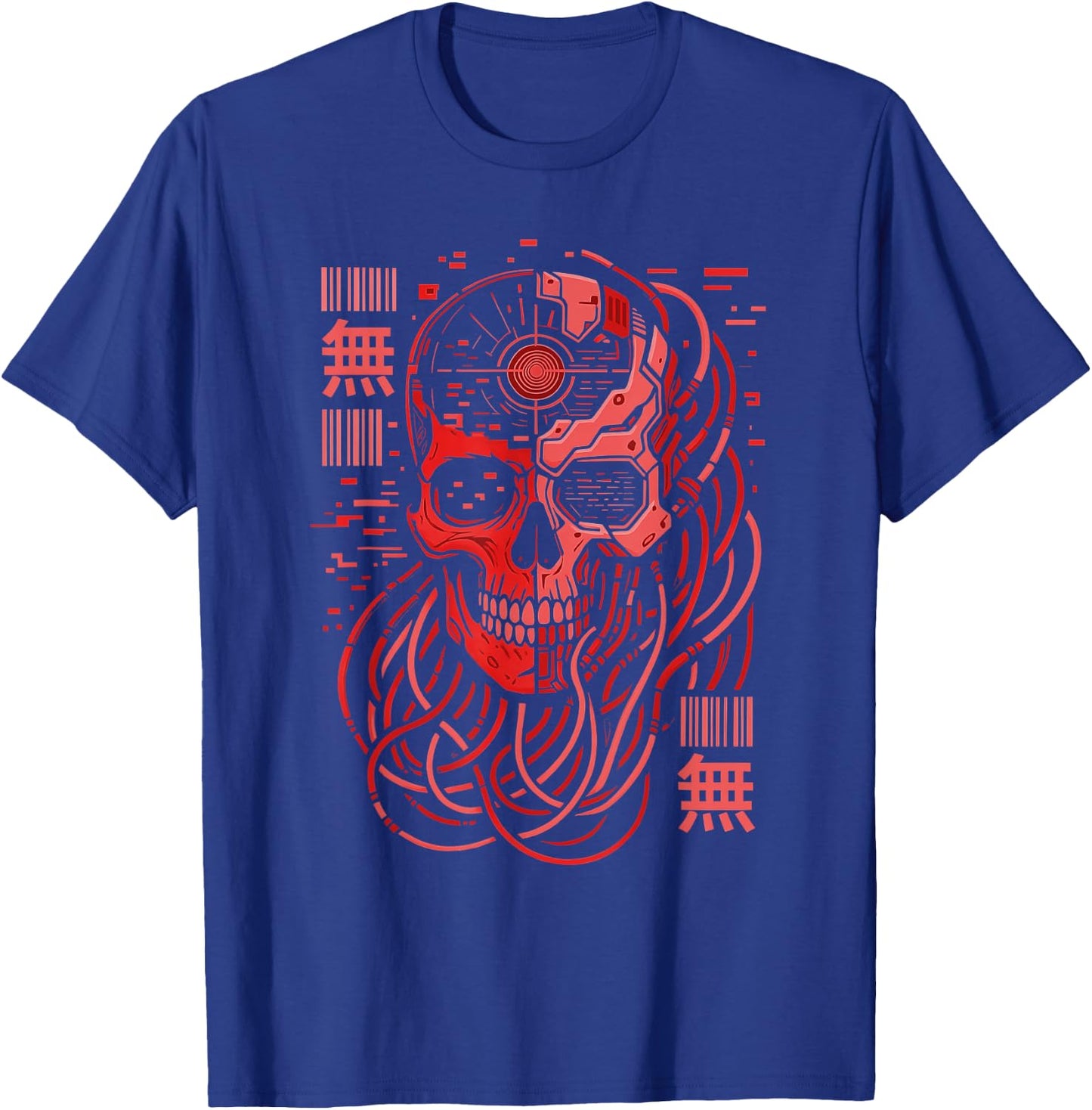 Void Mecha Skull Retro Cyberpunk Goth Techwear Aesthetic T-Shirt - T-Shirt | Royal