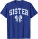 Sister Coquette Toile Blue Bow Floral Family Matching T-Shirt - T-Shirt | Royal