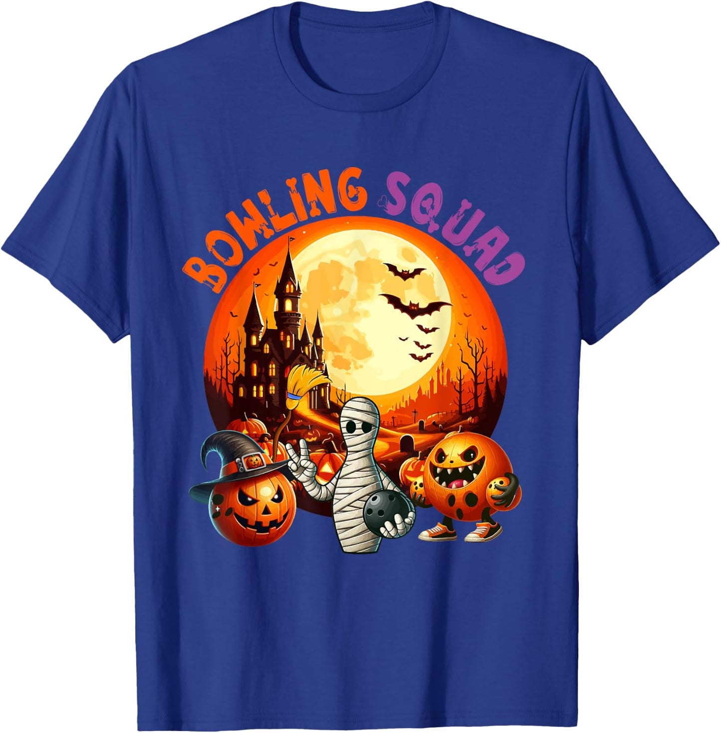 Bowling Squad Halloween Horror Equipment As Mummy Witch T-Shirt - T-Shirt | Royal