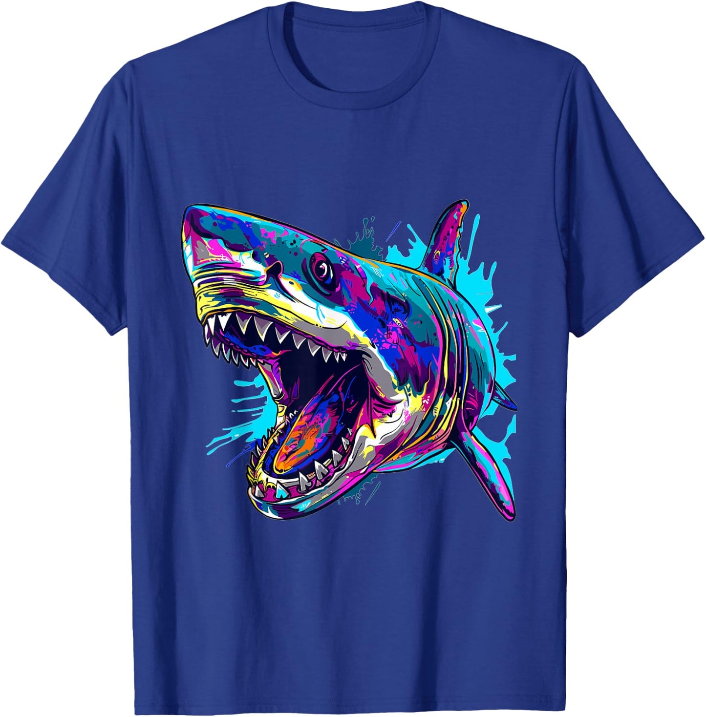 Megalodon Shark Lover Graphic T-Shirt - T-Shirt | Royal