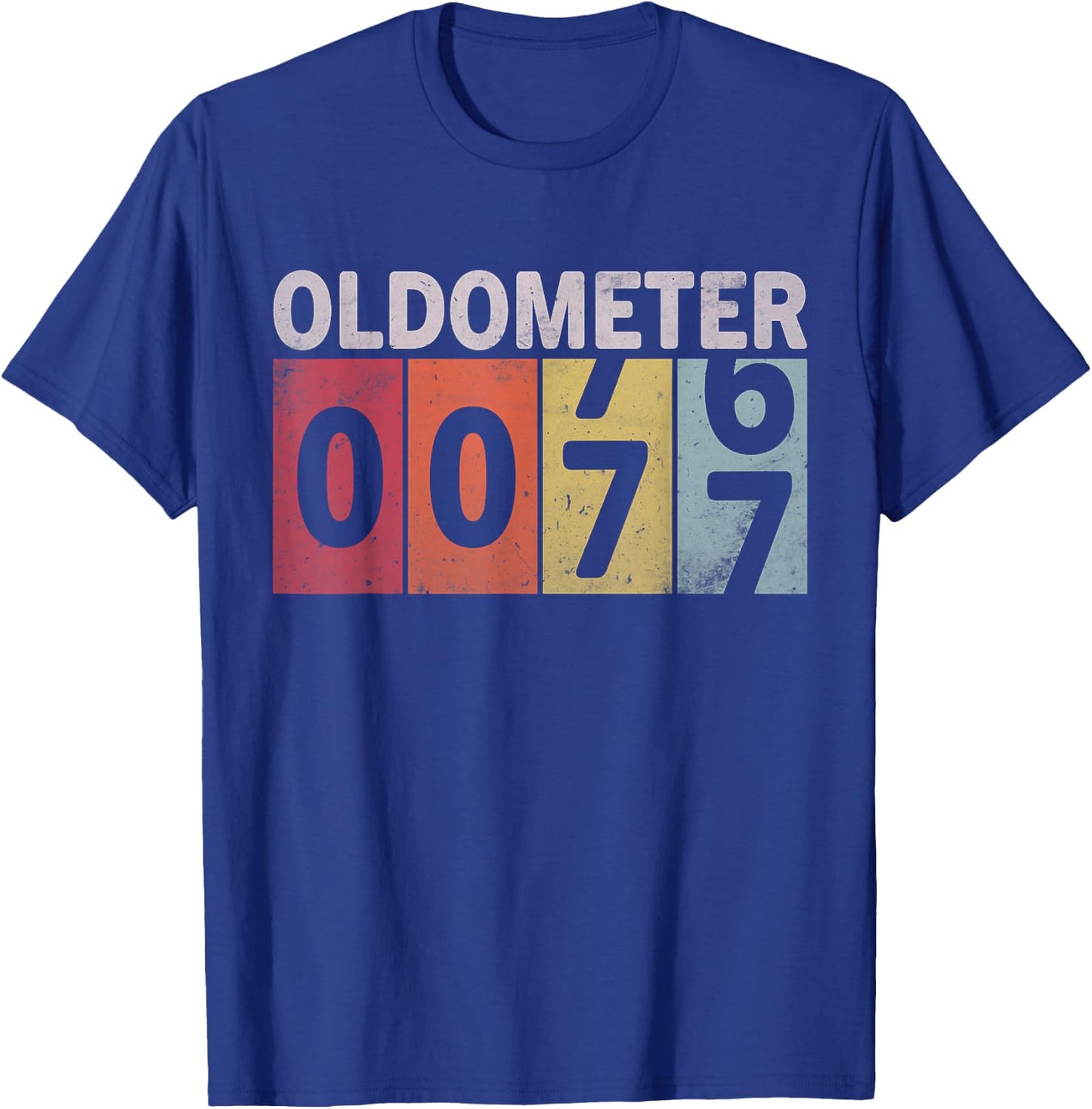 Oldometer 76-77 Funny 77 Years Old Birthday T-Shirt - T-Shirt | Royal
