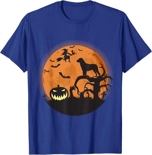 Funny Rottweiler And Moon Halloween Costume Style T-Shirt - T-Shirt | Royal
